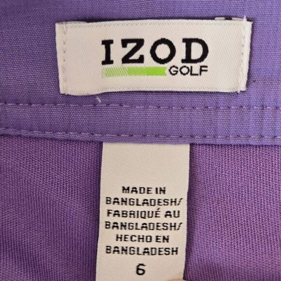 IZOD Womens Zip Fly Zippered Pockets A-line Athletic Golf Skort Purple Small - Picture 2 of 8